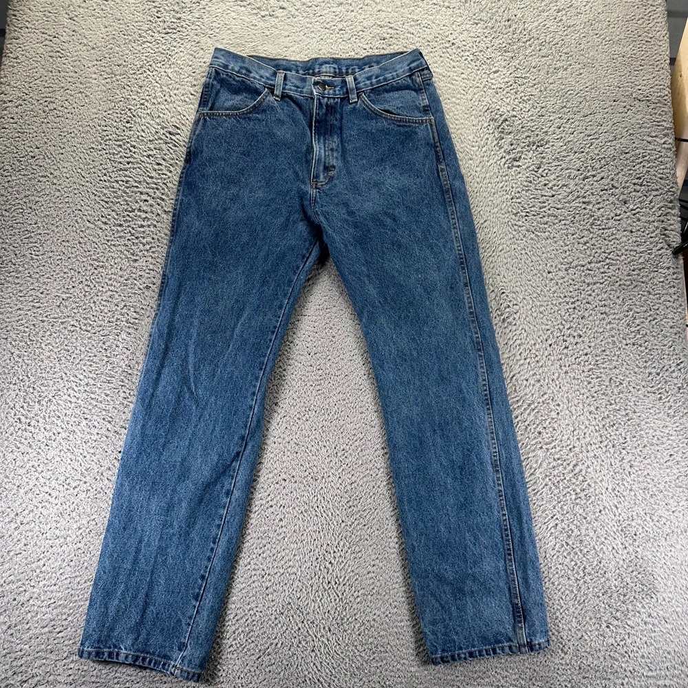 Wrangler Rustler Jeans Mens 32x32 Blue Cotton Denim Straight Workwear Travel